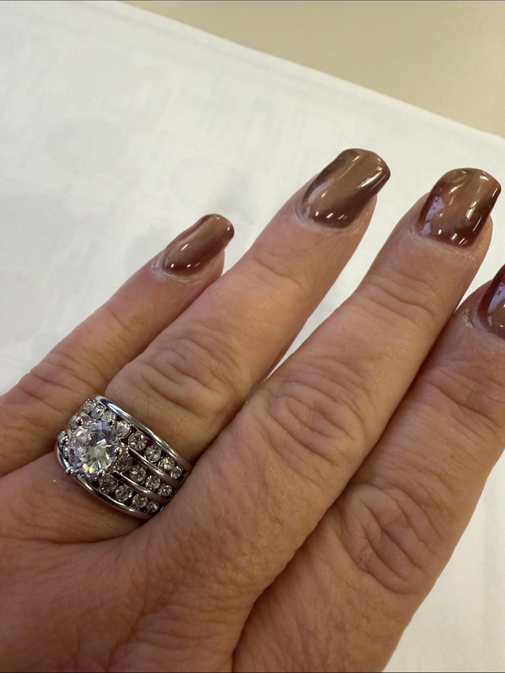 Sparkling CZ Cocktail Ring size 8 - Women Jewelry - Picture 4 of 4